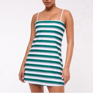 Green and White Striped Mini Dress from Abercrombie. Worn once. Petit
